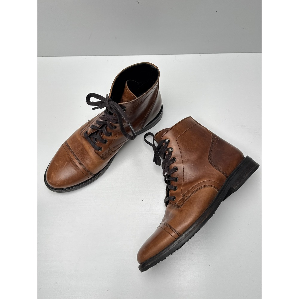 Thursday Boot Co Captain Brown Leather Cap Toe Lace Up Boots Mens 9